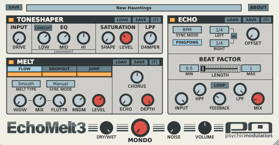 EchoMelt3: Audio Melting Dub Unit plugin by Psychic Modulation