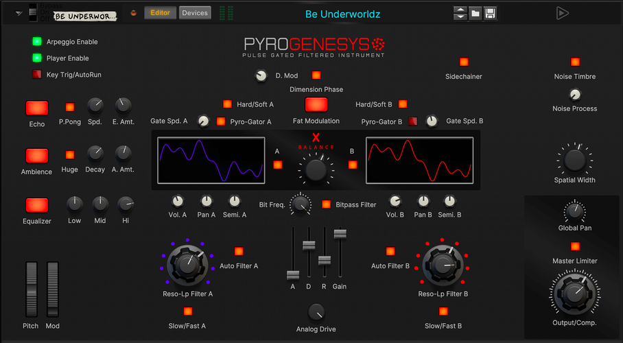 Pyrogenesys pulse gated filtered instrument for Reason by DNA Labs