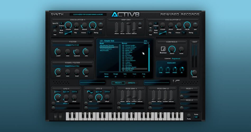 Rewired Records releases Activ8 synthesizer plugin for Windows