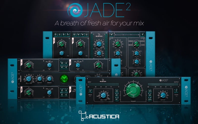 Acustica Audio launches Jade 2 audio plugin suite (channel strip, EQ and preamp)