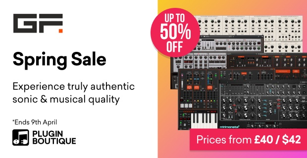 GForce Spring Sale: Save up to 50% on virtual synthesizer instruments