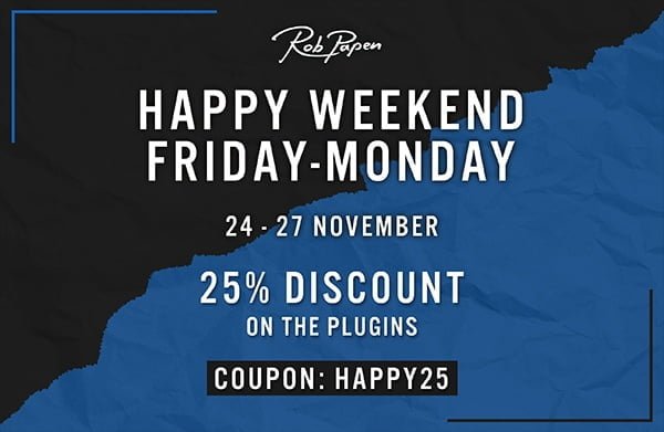 Rob Papen Happy Weekend Sale: Save 25% on plugins & bundles