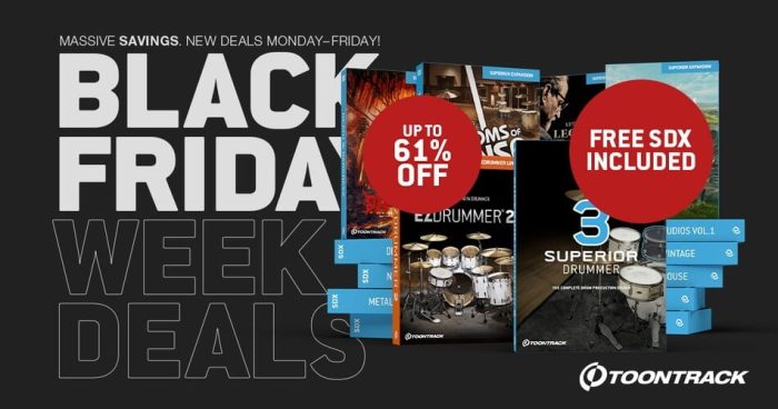 Toontrack Black Friday Superior Drummer 3 EZdrummer 2