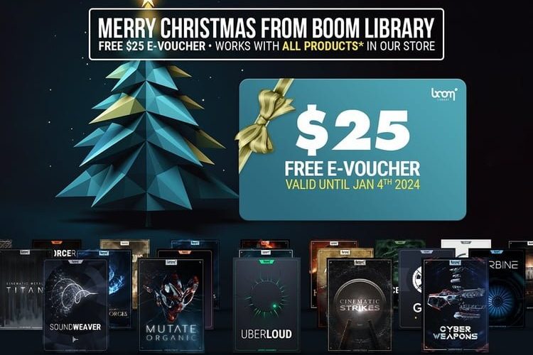 Merry Christmas from BOOM Library: Free $25 USD e-voucher