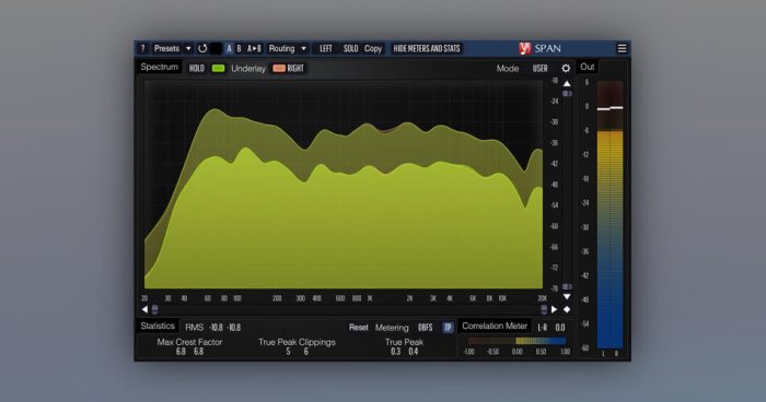 Voxengo SPAN free spectrum analyzer