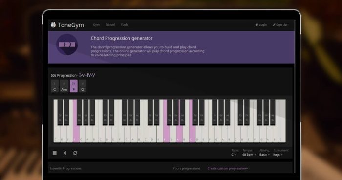 ToneGym Chord Progression Generator