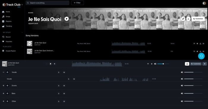 Track Club MixLab Song Customizer