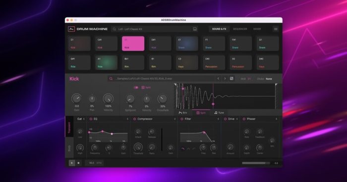 ADSR Drum Machine plugin