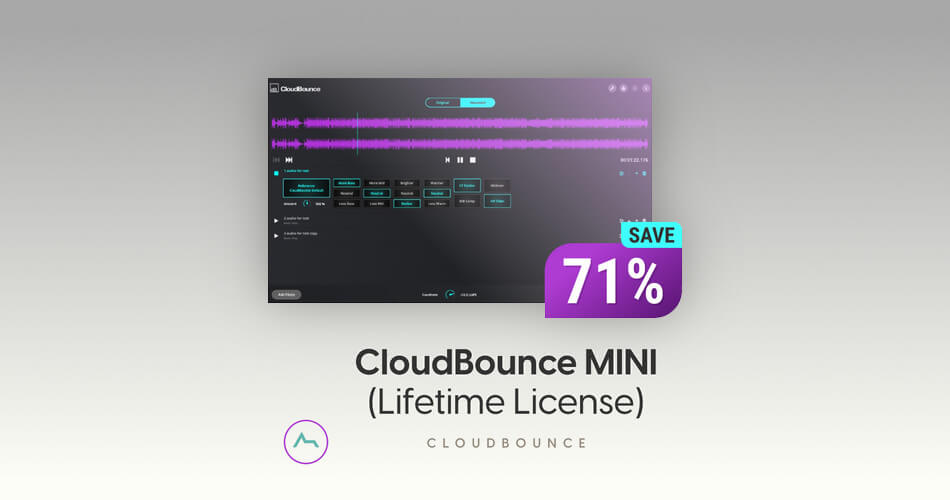Save 71% on CloudBounce Mini mastering app for desktop