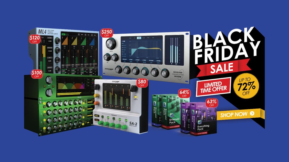 Save up to 72% on McDSP’s compressors & limiters, equalizers, channel strips, and more