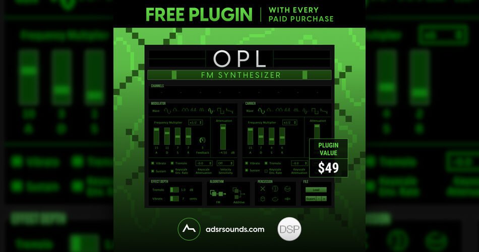 discoDSP OPL synthesizer plugin FREE with purchase at ADSR Sounds