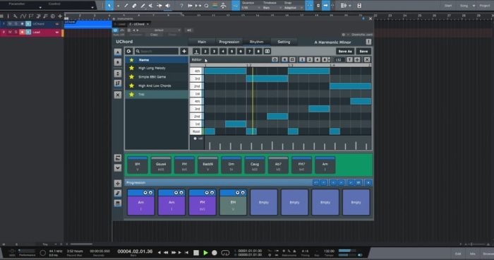 UChord rhythm snapshots