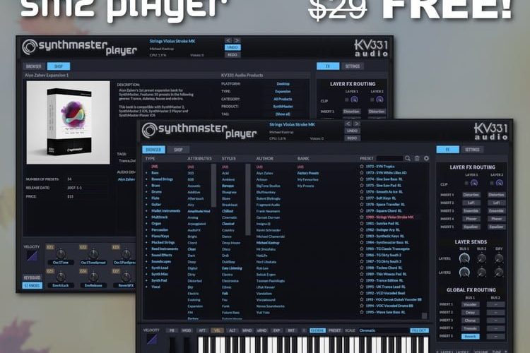 KV331 Audio offers SynthMaster Player for FREE for limited time
