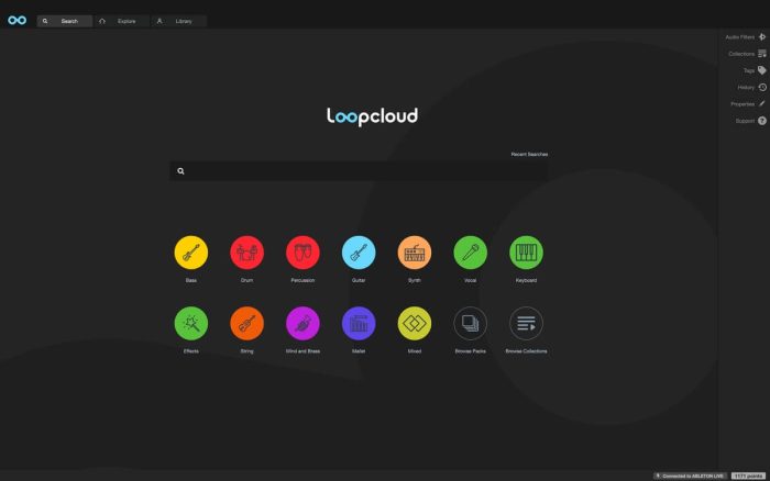 Loopcloud 7 search landing page