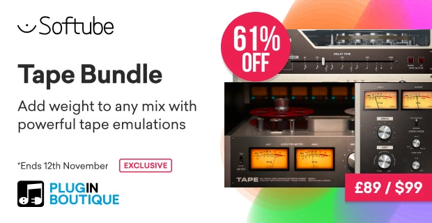 Softube Tape Bundle: Add weight to your mix with 3 powerful tape emulation plugins