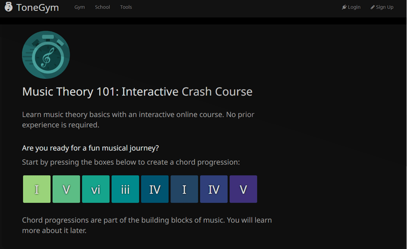 ToneGym Music Theory 101 Interactive Crash Course