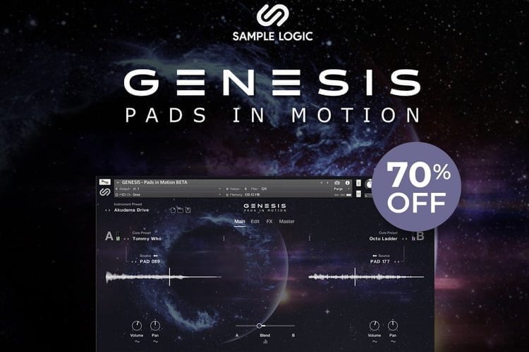 Save 70% on Genesis Pads in Motion for Kontakt by Sample Logic