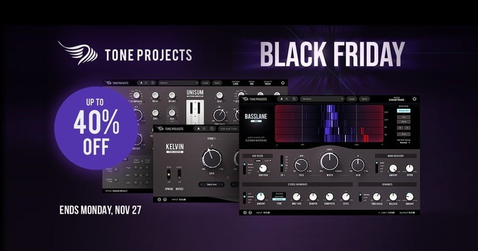 Tone Projects Black Friday Sale: Up to 40% OFF audio plugins