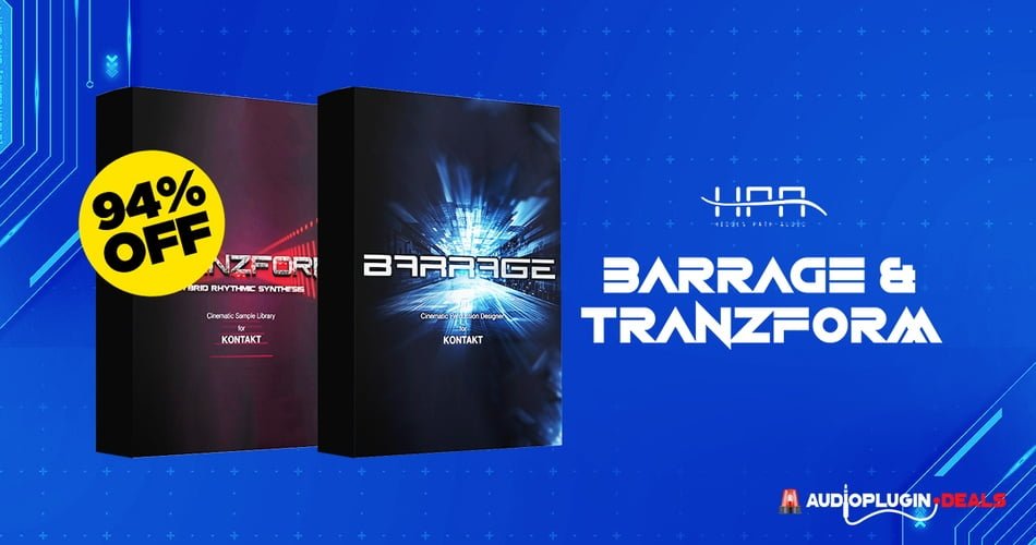 Save 94% on Barrage & Tranzform bundle by Hidden Path Audio