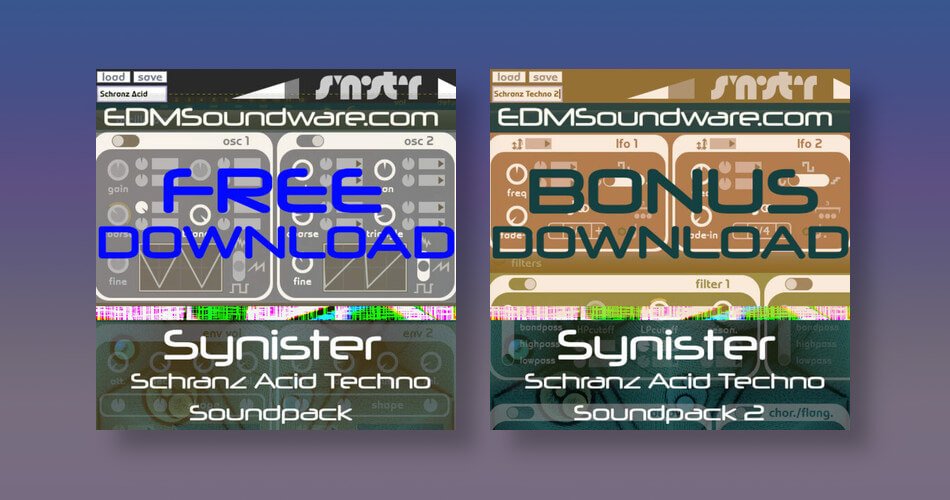 EDMSoundware Synister Schranz Acid Techno bonus packs