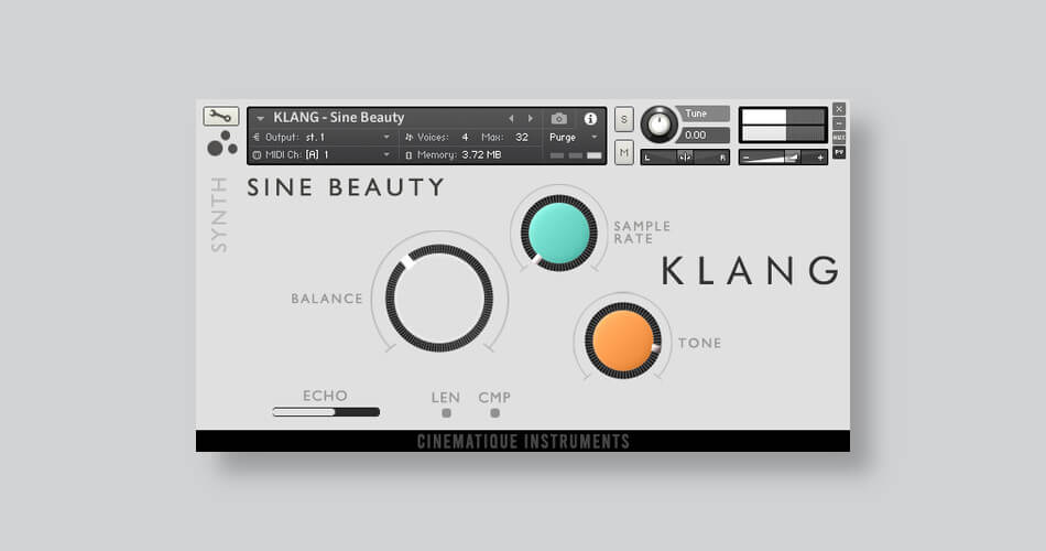 Cinematique Instruments releases Sine Beauty free Klang instrument