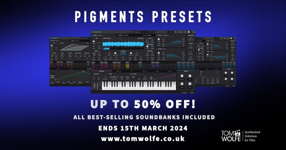 Tom Wolfe launches 50% OFF sale on Pigments soundsets