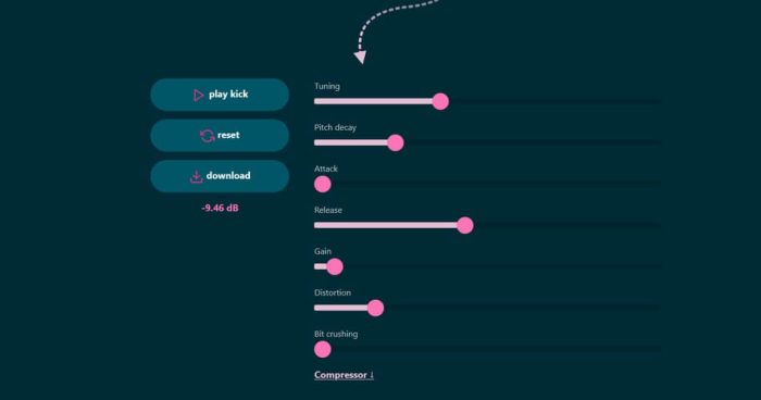 muted io kick drum generator