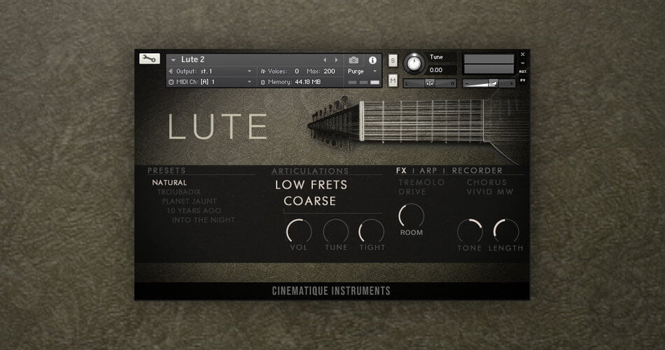 Cinematique Instruments Lute v2