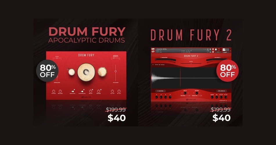 Drum Fury & Drum Fury 2 for Kontakt by Sample Logic on sale at 80% OFF