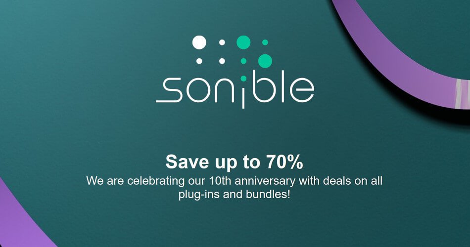 Sonible 10 Year Anniversary: Save up to 70% on plugins & bundles