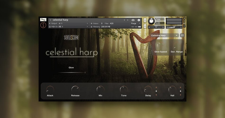 Sonuscore releases Glow: Celestial Harp for Kontakt