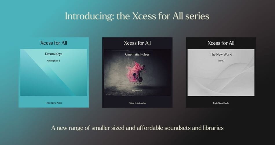 Triple Spiral Audio launches Xcess for All series with packs for Omnisphere, Pigments & Zebra