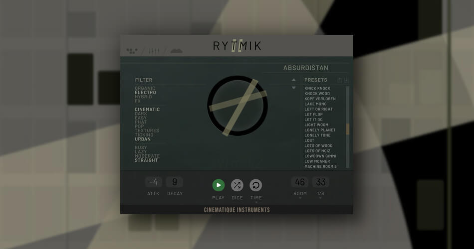 Save 30% on Rytmik 2 for Kontakt Player by Cinematique Instruments