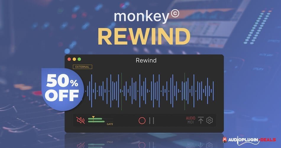 Save 50% on Rewind audio/MIDI capture plugin by Monkey