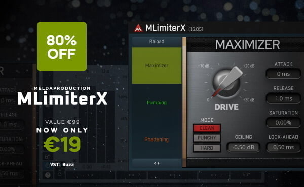 Save 80% on MLimiterX effect plugin by MeldaProduction