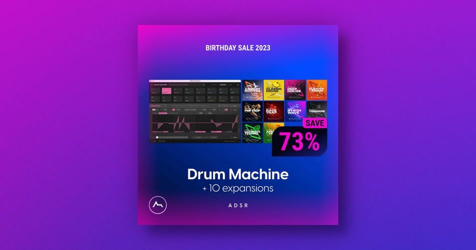 Save 73% ADSR Drum Machine + 10 Expansions, on sale for $69 USD