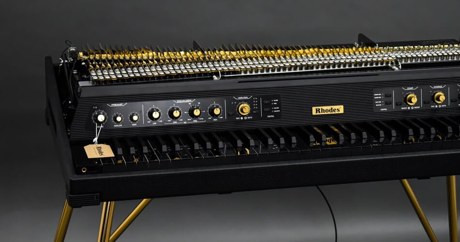Rhodes celebrates 75th anniversary with limited edition MK8/75AE piano, featuring dark and gold-plated aesthetics