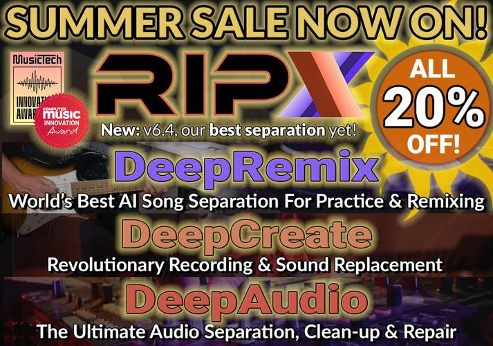 Hit’n’Mix offers 20% OFF on updated RipX audio separation software (v6.4)
