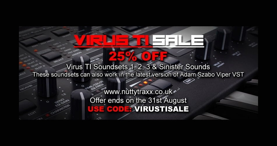 Save 25% on Virus TI soundsets by Nutty Traxx