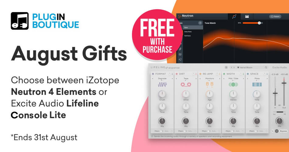Plugin Boutique offers FREE Neutron 4 Elements or Lifeline Console Lite with purchase