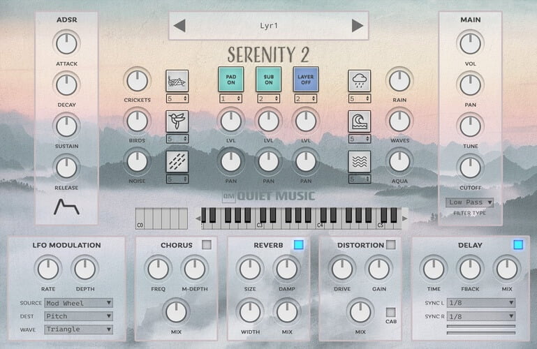 Serenity 2 relaxing pads instrument by Quiet Music