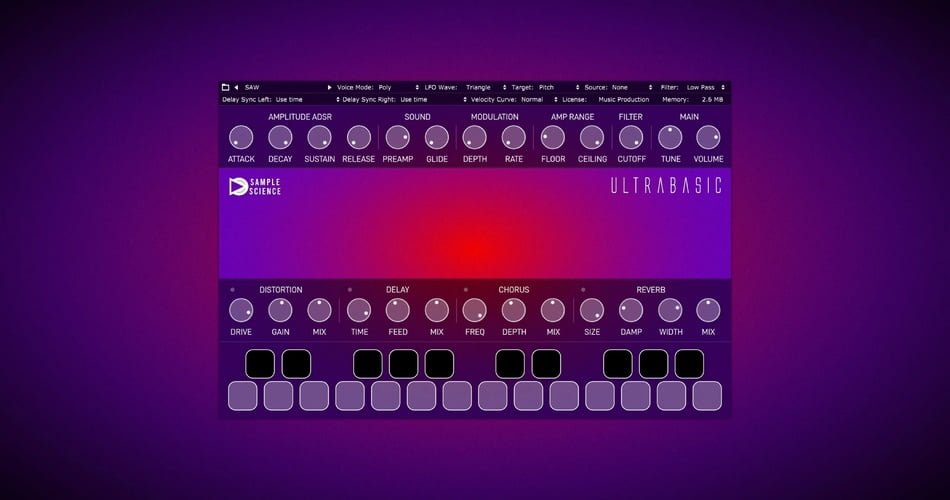 SampleScience updates UltraBasic free synthesizer plugin to v2