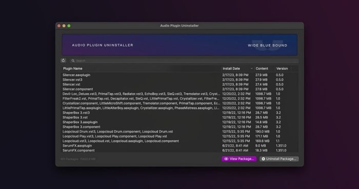 Wide Blue Sound Audio Plugin Uninstaller
