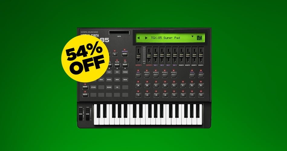 Save 54% on TGX-85 virtual synthesizer by Gospel Musicians