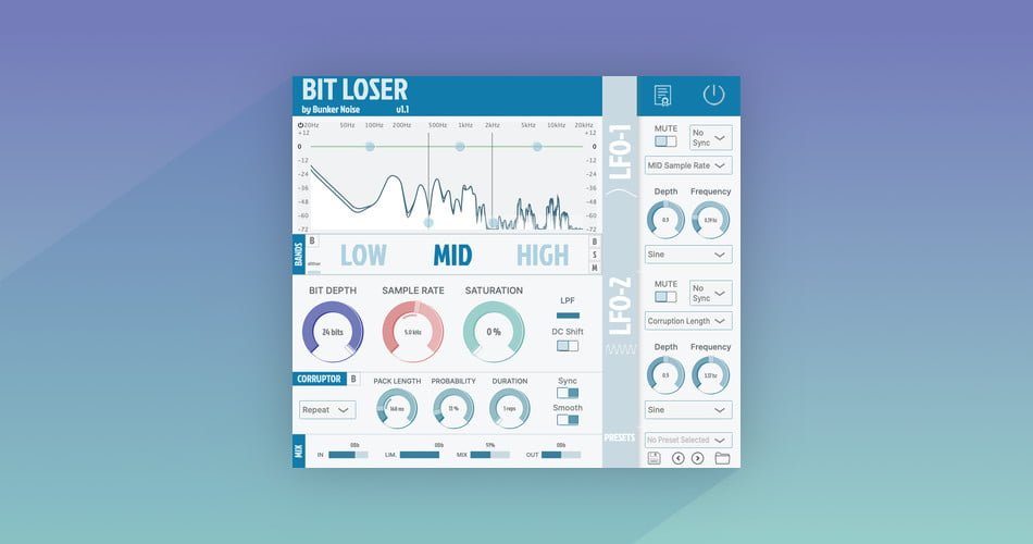 BitLoser multiband effect plugin by BunkerNoise on sale for $9.99 USD
