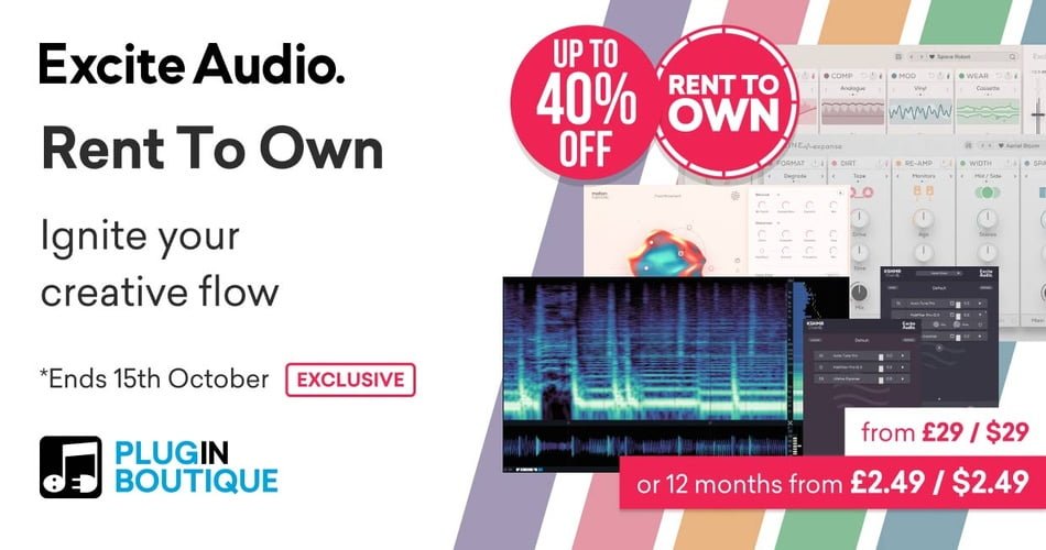 Plugin Boutique launches Excite Audio Rent to Own, on sale at 40% OFF