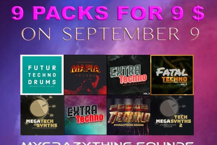 Get 9 sample packs by Mycrazything Sounds for $9 USD