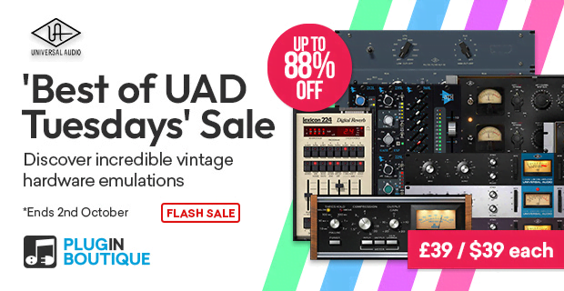 Save up to 88% on Universal Audio plugins, on sale for $39 USD