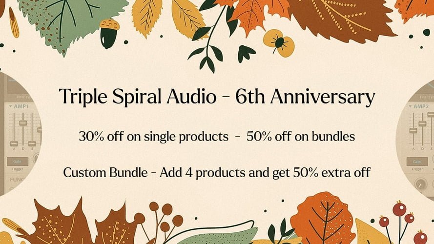 Save up to 50% in Triple Spiral Audio’s 6th Anniversary Sale