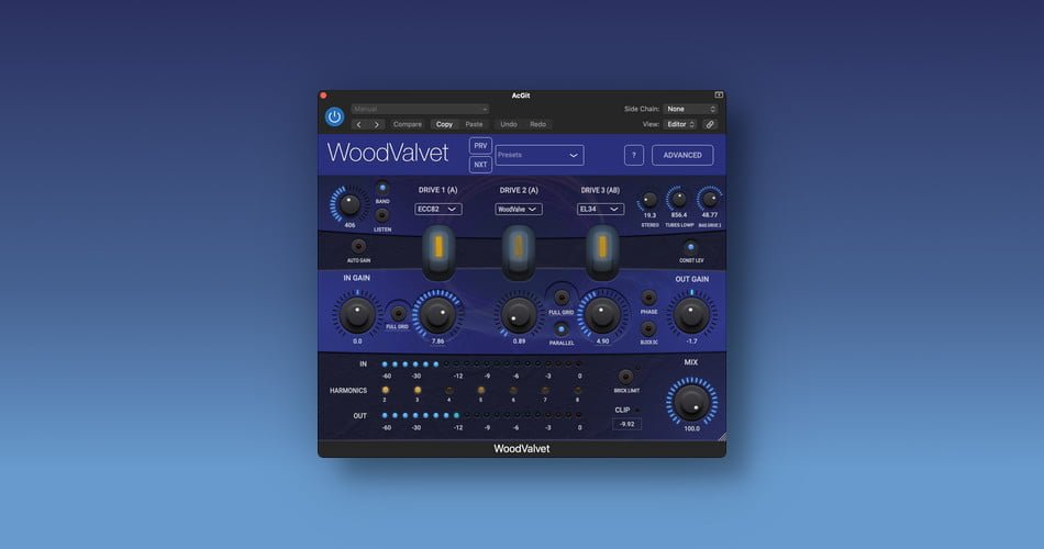 WoodValvet tube emulated saturator effect for macOS & iOS